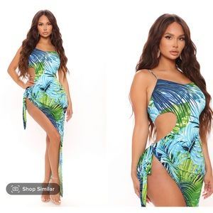 NWT Fashion Nova Tropical Print Maxi Dress